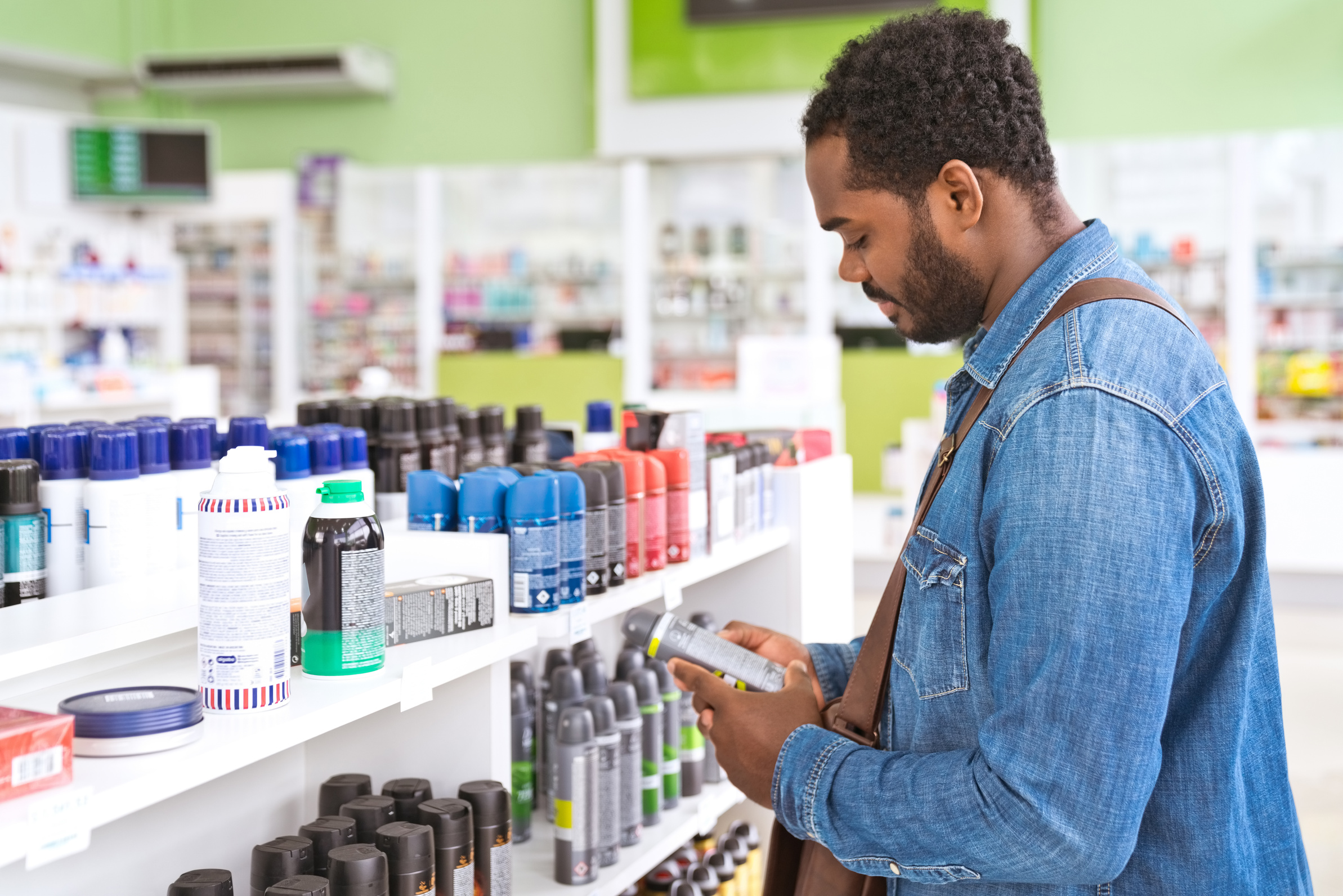 Mid adult man doing shopping in pharamcy